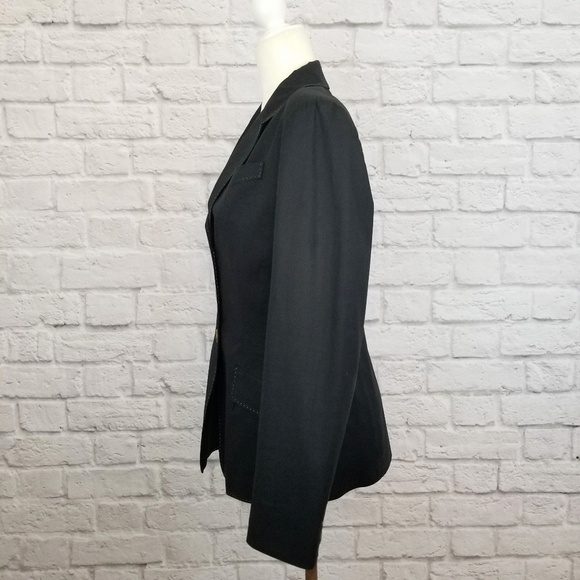 Anne Klein black 3 buttons pockets classic style lined blazer women's size 6 - Picture 8 of 9
